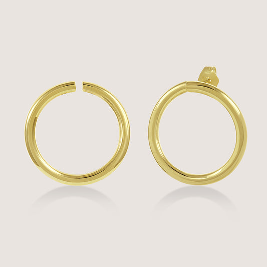 White Background - Front of Ukiyo Wrap Around Studs — a minimal, gold-plated 925 silver design crafted for everyday wear from Nishani’s Ukiyo collection.