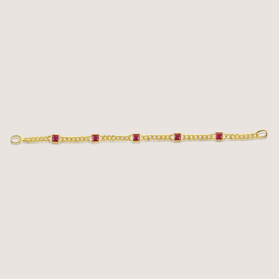 White Background - Full KiraKira curb chain Bracelet | 925 Silver Gold & Rhodium-Plated from Nishani’s Kira Kira festive collection — handcrafted bracelet in gold-plated 925 silver.