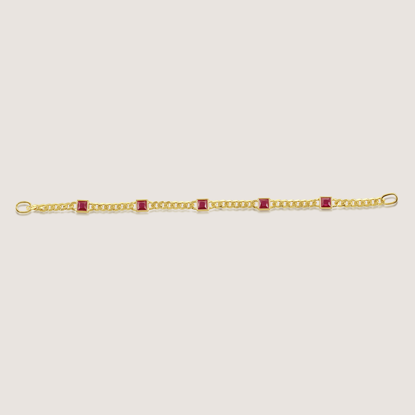 White Background - Full KiraKira curb chain Bracelet | 925 Silver Gold & Rhodium-Plated from Nishani’s Kira Kira festive collection — handcrafted bracelet in gold-plated 925 silver.