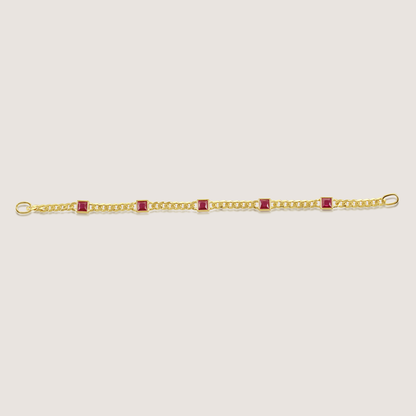 White Background - Full KiraKira curb chain Bracelet | 925 Silver Gold & Rhodium-Plated from Nishani’s Kira Kira festive collection — handcrafted bracelet in gold-plated 925 silver.