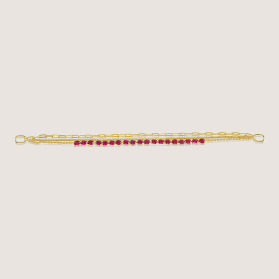 White Background - Side of KiraKira Layered Bracelet | 925 Silver Gold & Rhodium-Plated from Nishani’s Kira Kira festive collection — handcrafted bracelet in gold-plated 925 silver.