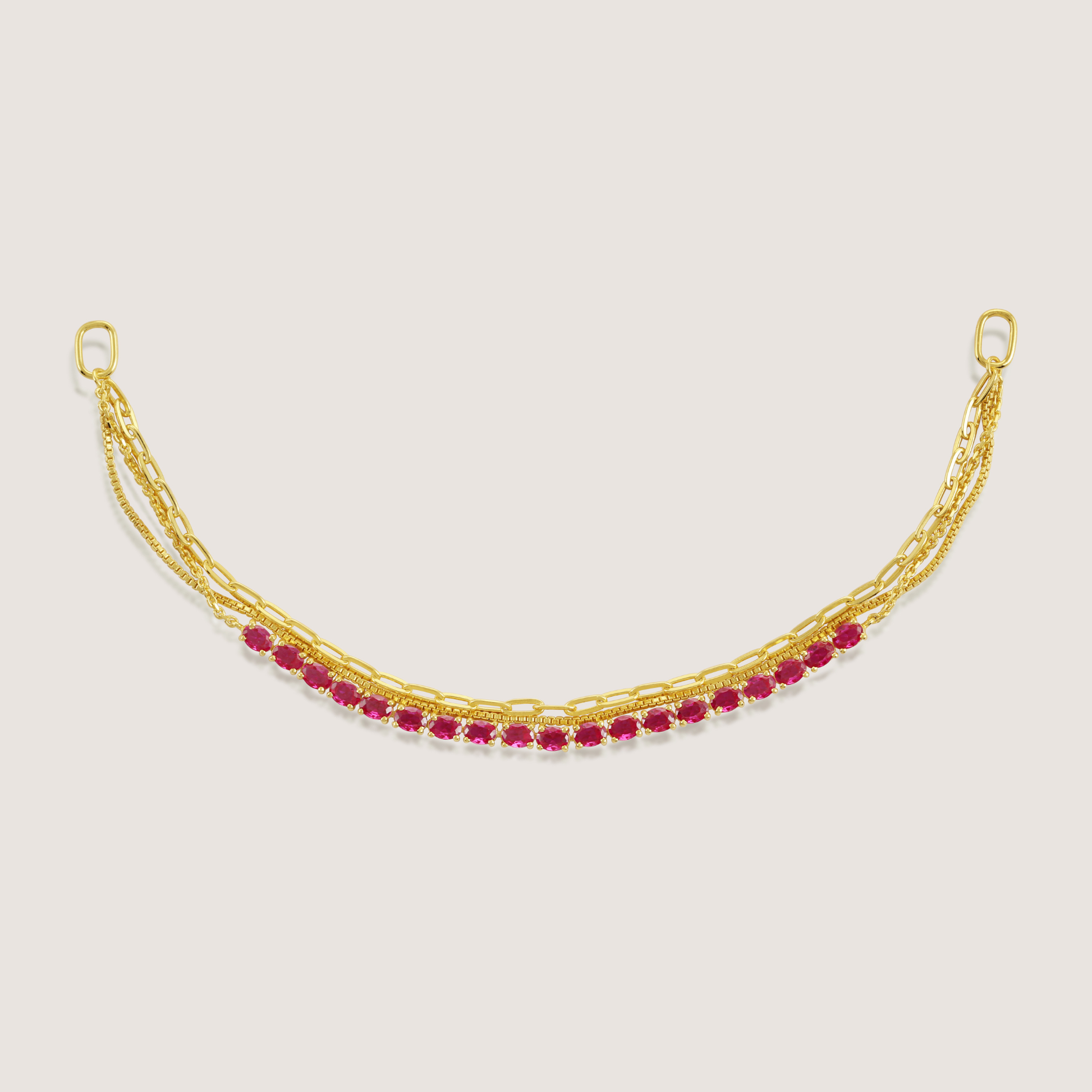 White Background - Side of KiraKira Tennis Bracelet | 925 Silver Gold Plated from Nishani’s Kira Kira festive collection — handcrafted bracelet in gold-plated 925 silver.