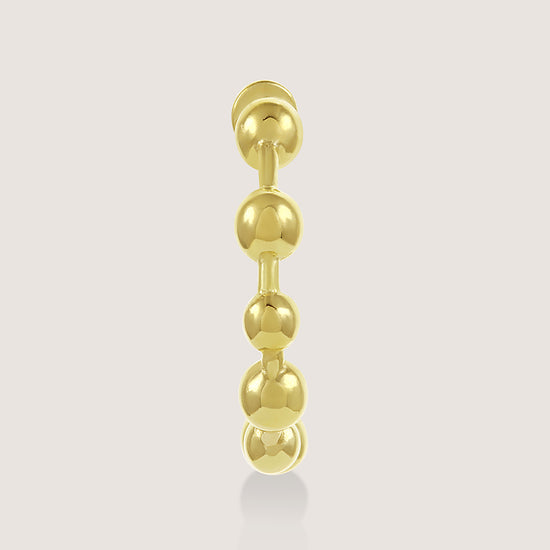 White Background - Side of Ukiyo Ball Hoops — a minimal, gold-plated 925 silver design crafted for everyday wear from Nishani’s Ukiyo collection.