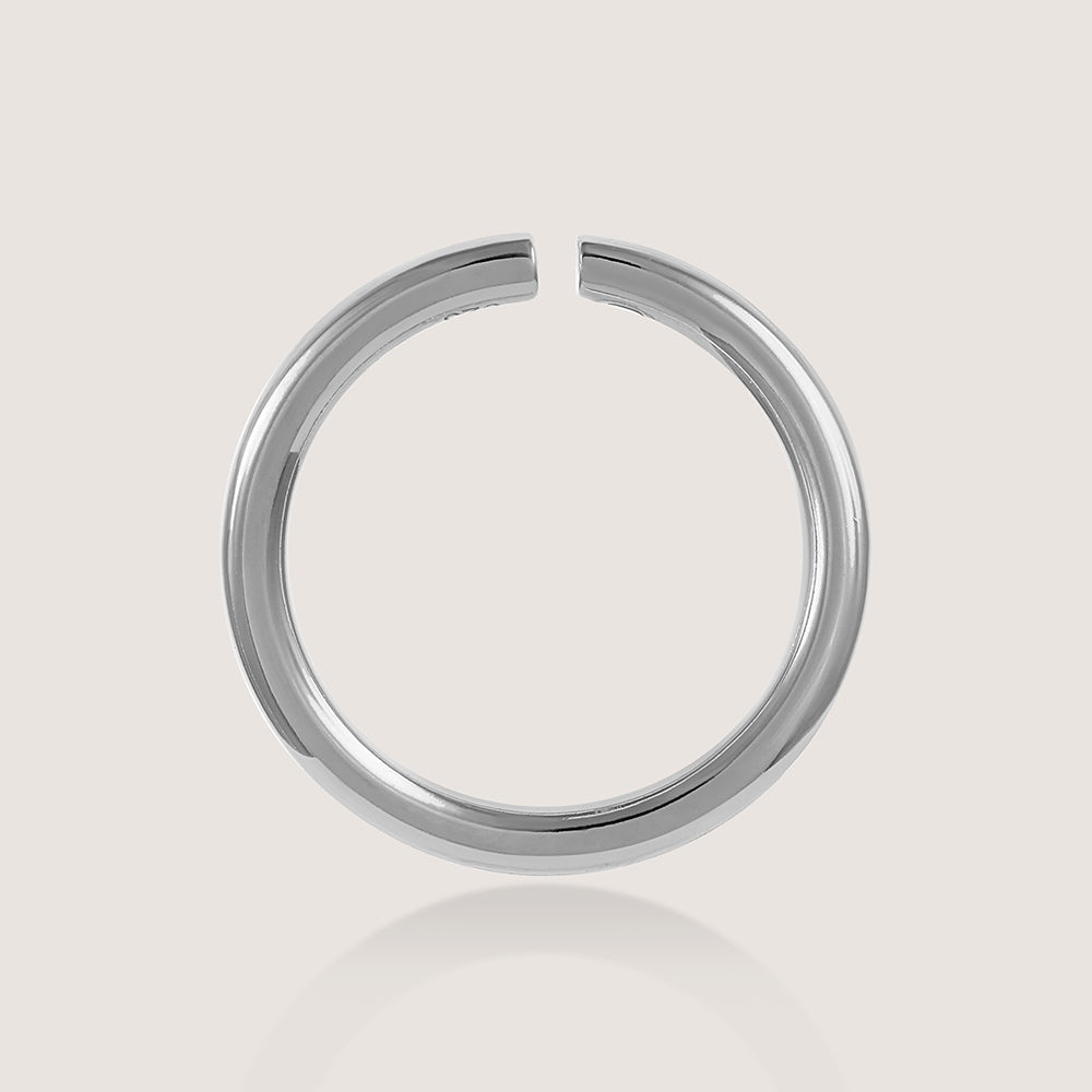 White Background - Side of Ukiyo Wrap Around Studs — a minimal, rhodium-plated 925 silver design crafted for everyday wear from Nishani’s Ukiyo collection.-1