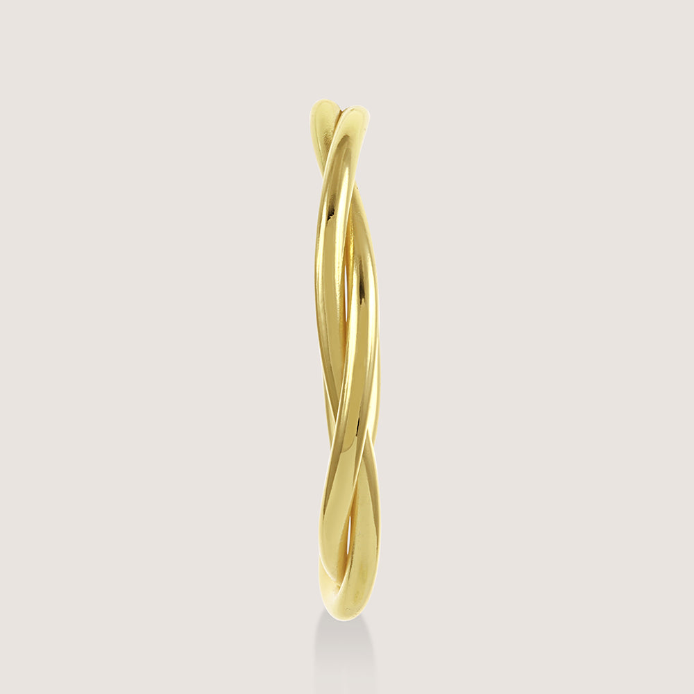 White Background - Side of Ukiyo twisted Hoops — a minimal, gold-plated 925 silver design crafted for everyday wear from Nishani’s Ukiyo collection.