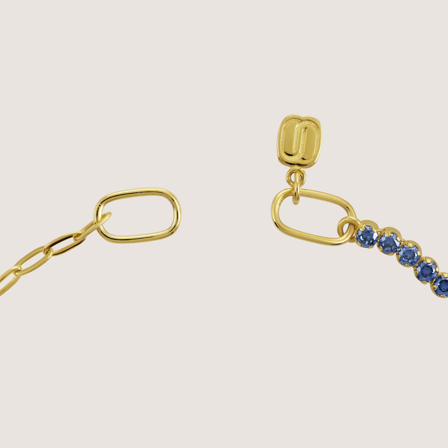 White Background - back of KiraKira half Tennis Bracelet | 925 Silver Gold & Rhodium-Plated from Nishani’s Kira Kira festive collection — handcrafted bracelet in gold-plated 925 silver.