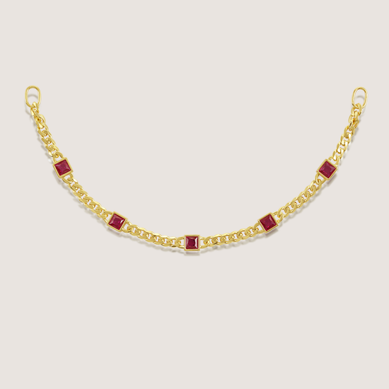 White Background - curved KiraKira Tennis Bracelet | 925 Silver Gold Plated from Nishani’s Kira Kira festive collection — handcrafted bracelet in gold-plated 925 silver.