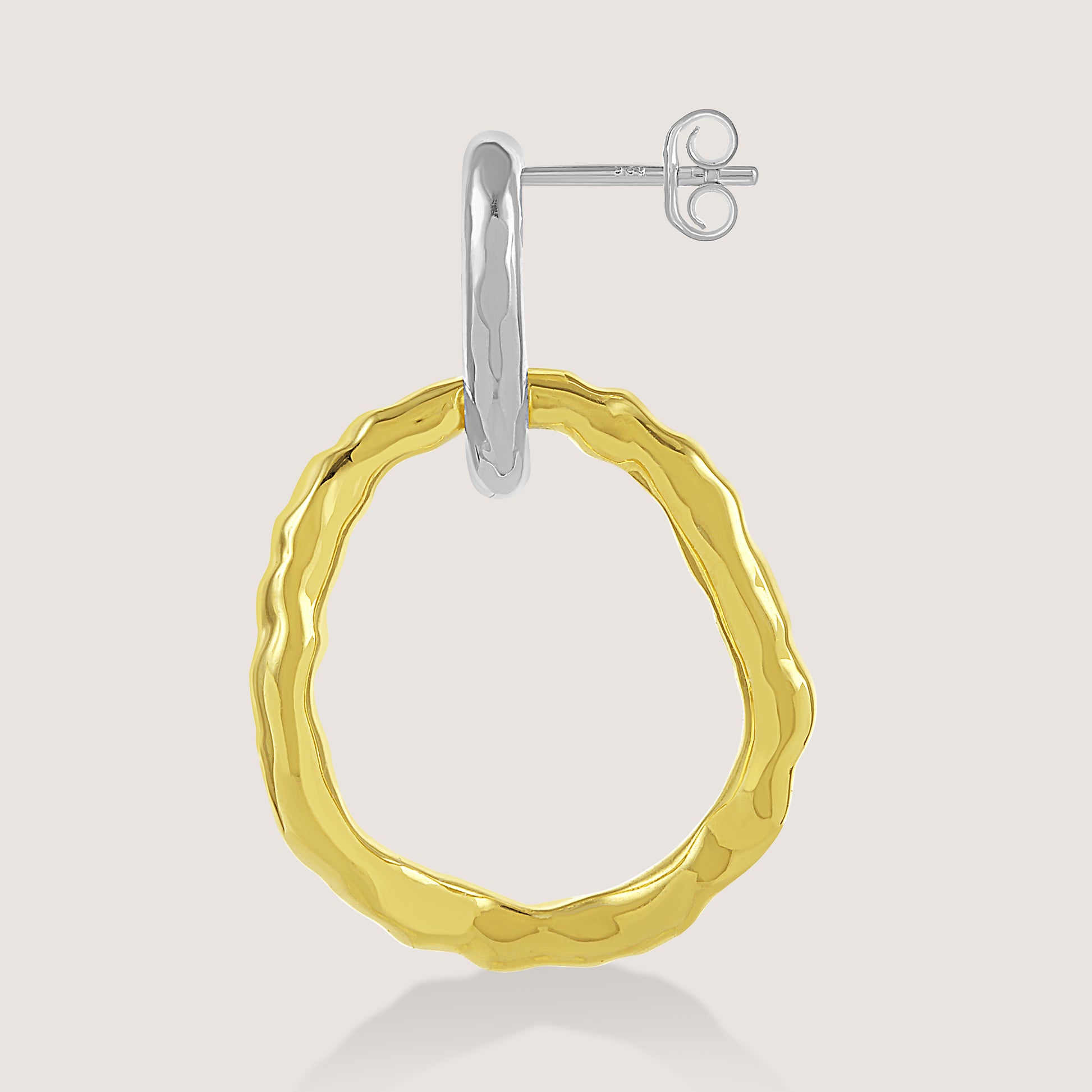 Yugen Asymmetrical Earrings – highlighting its bold dual-tone sophistication, part of Nishani’s Yugen Collection.