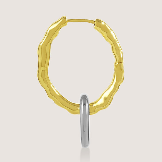 Yugen Asymmetrical Earrings – highlighting its bold dual-tone sophistication, part of Nishani’s Yugen Collection.