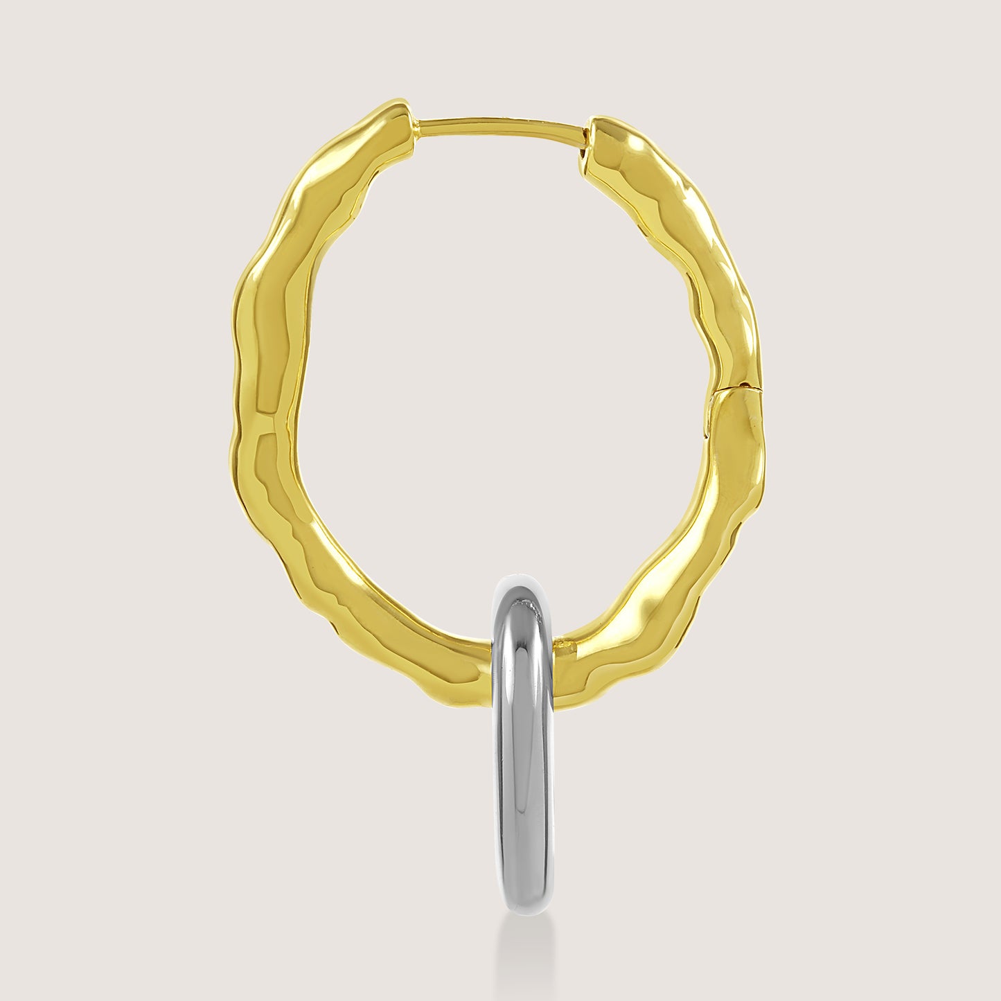 Yugen Asymmetrical Earrings – highlighting its bold dual-tone sophistication, part of Nishani’s Yugen Collection.