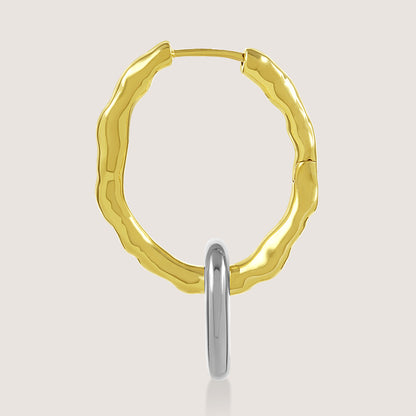 Yugen Asymmetrical Earrings – highlighting its bold dual-tone sophistication, part of Nishani’s Yugen Collection.