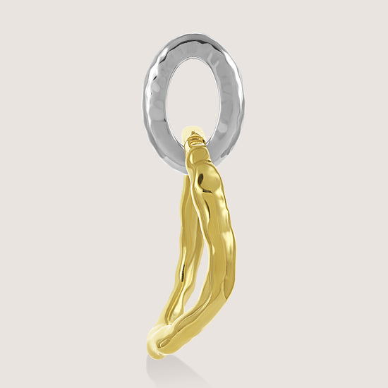 Yugen Asymmetrical Earrings – highlighting its bold dual-tone sophistication, part of Nishani’s Yugen Collection.
