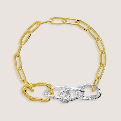Yugen Bracelet – highlighting its bold dual-tone sophistication, part of Nishani’s Yugen Collection.