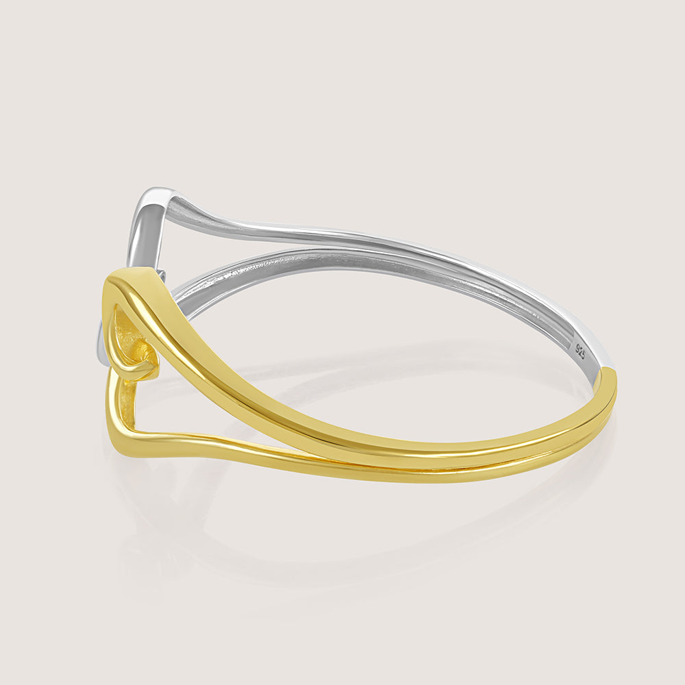 Yugen Heart Bangle – front angle highlighting its romantic, youthful, and elevated design from Nishani’s Heart Collection.