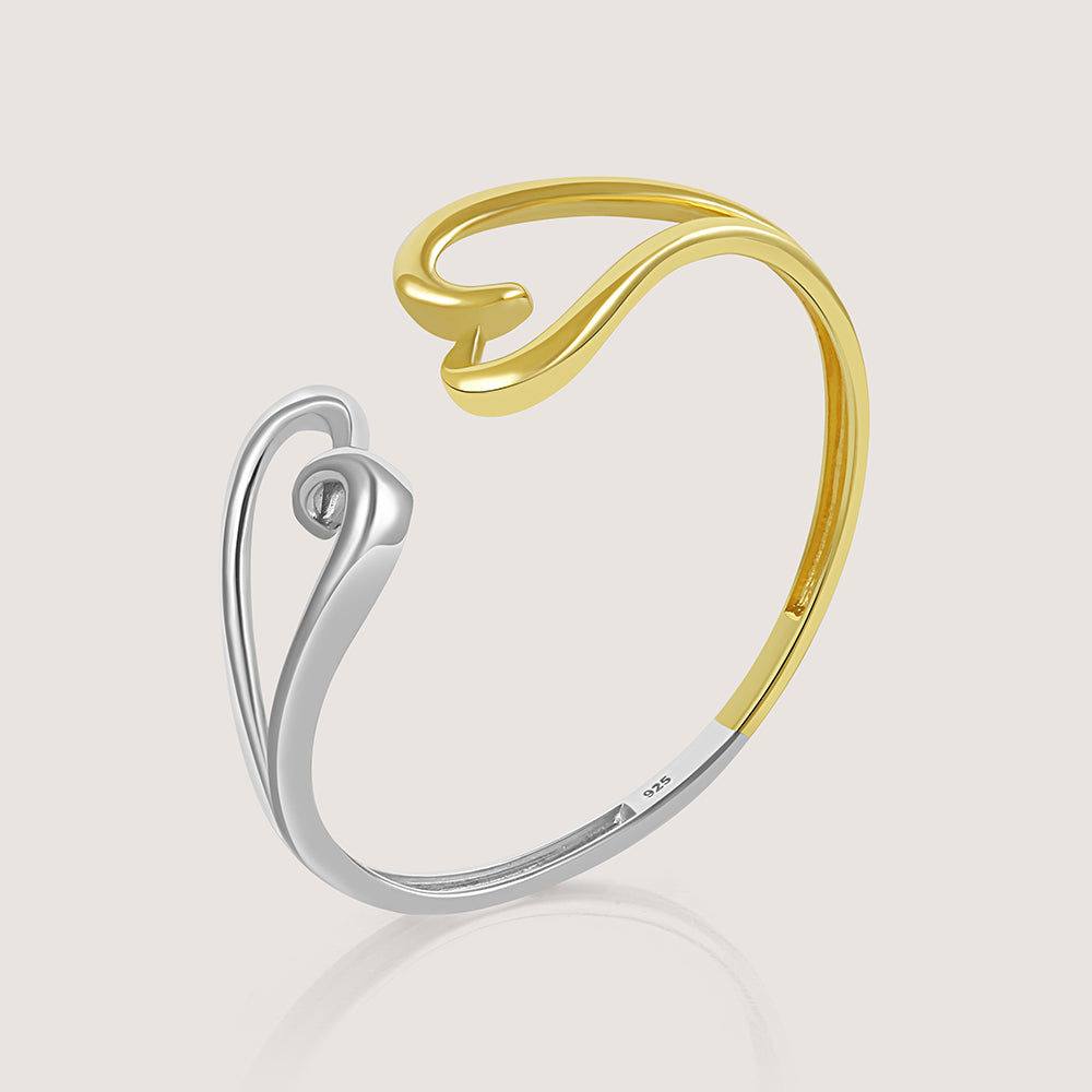Yugen Heart Bangle – front angle highlighting its romantic, youthful, and elevated design from Nishani’s Heart Collection.