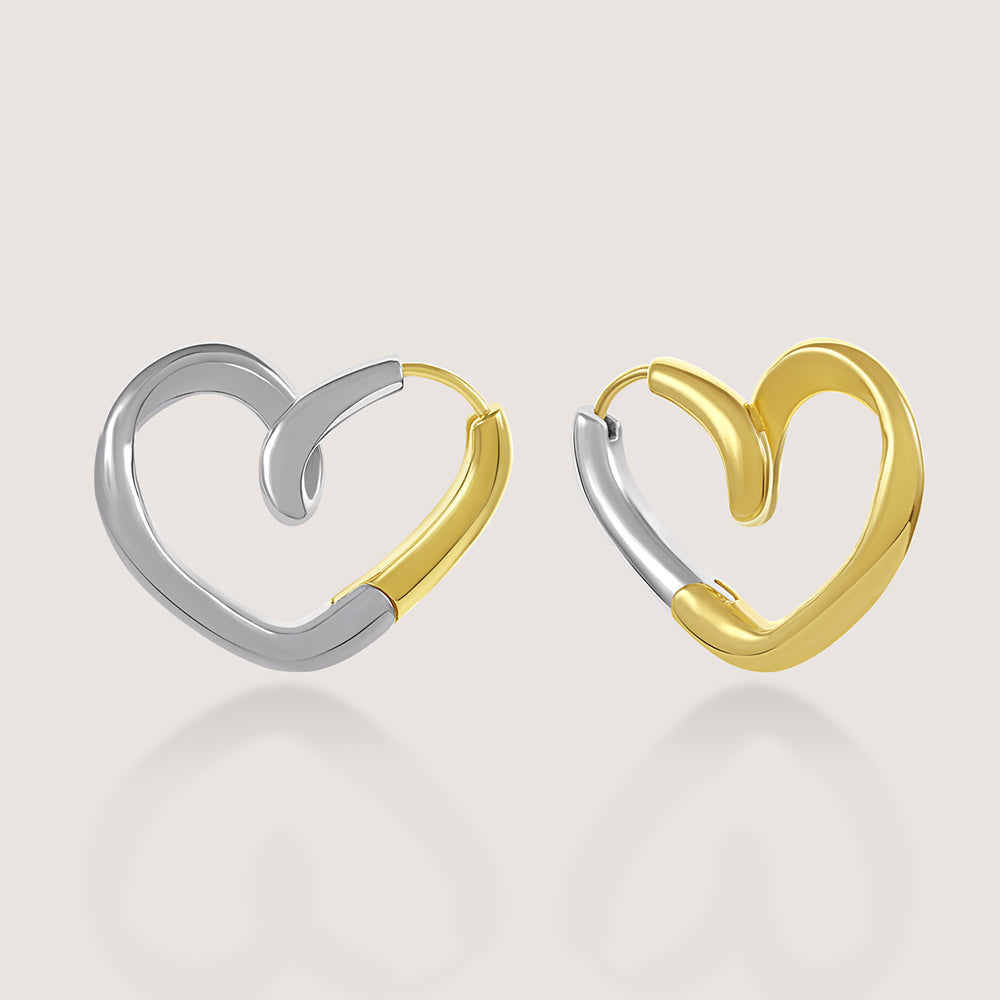 Yugen Heart Earrings -front angle highlighting its romantic, youthful, and elevated design from Nishani’s Heart Collection.