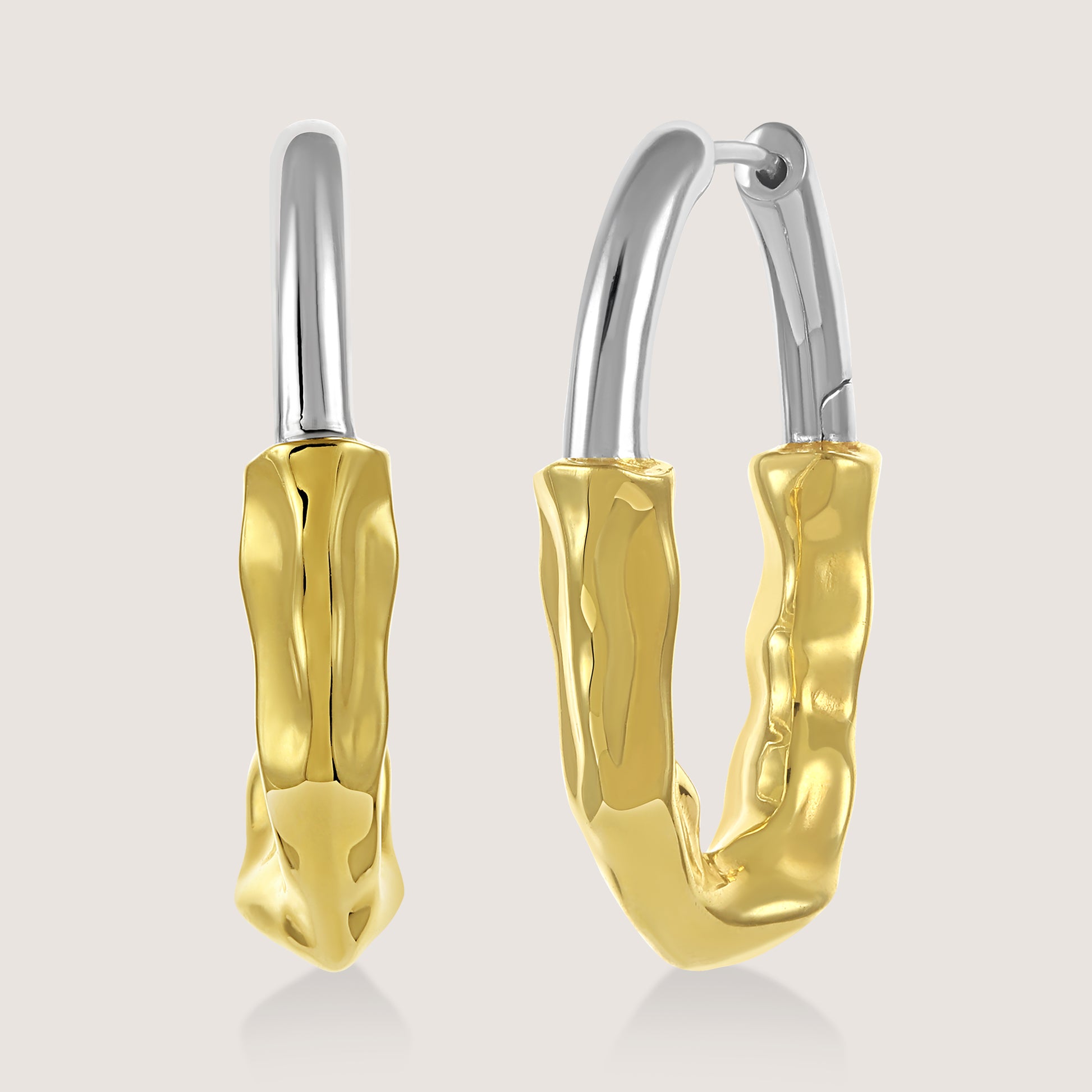 Yugen Hoops –  highlighting its bold dual-tone sophistication, part of Nishani’s Yugen Collection.
