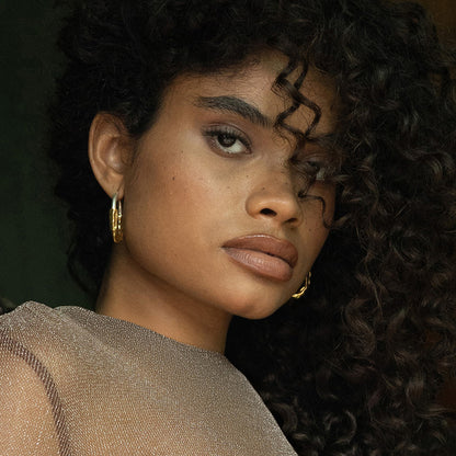 Yugen Hoops –  highlighting its bold dual-tone sophistication, part of Nishani’s Yugen Collection.