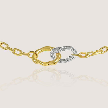 Yugen Necklace – highlighting its bold dual-tone sophistication, part of Nishani’s Yugen Collection.