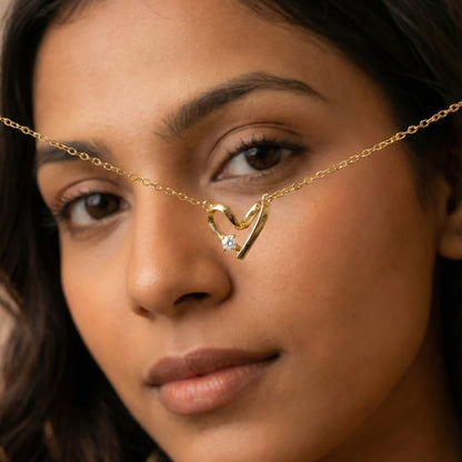 diamond heart necklace crafted in 925 sterling silver, available in gold and rhodium-plated finish