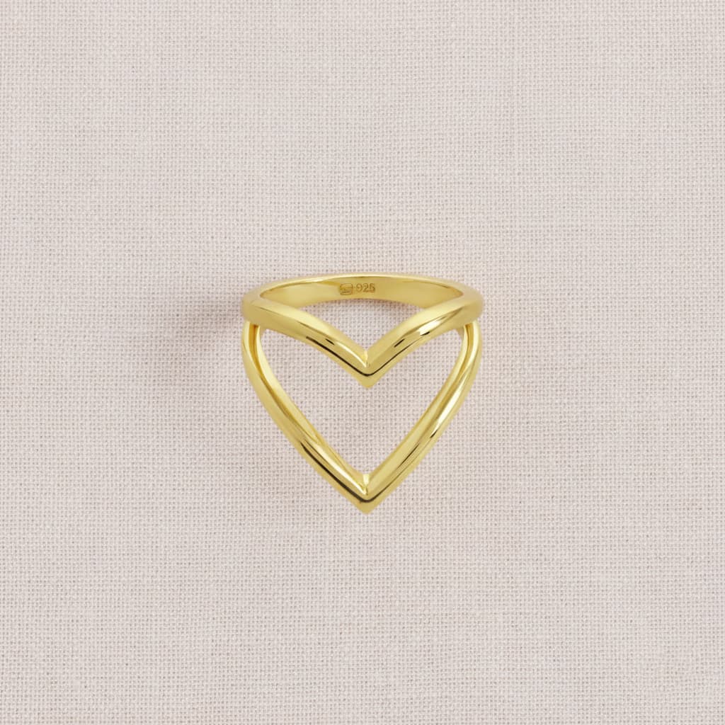 dual heart ring crafted in 925 sterling silver, available in gold and rhodium-plated finish