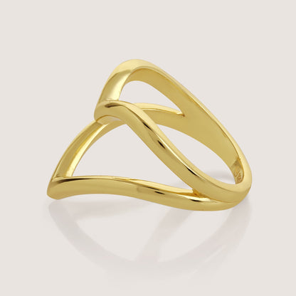 dual heart ring crafted in 925 sterling silver, available in gold and rhodium-plated finish