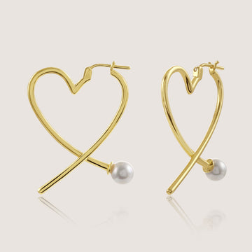 front-back heart earrings crafted in 925 sterling silver, available in gold and rhodium-plated finish, featuring a romantic heart-inspired design