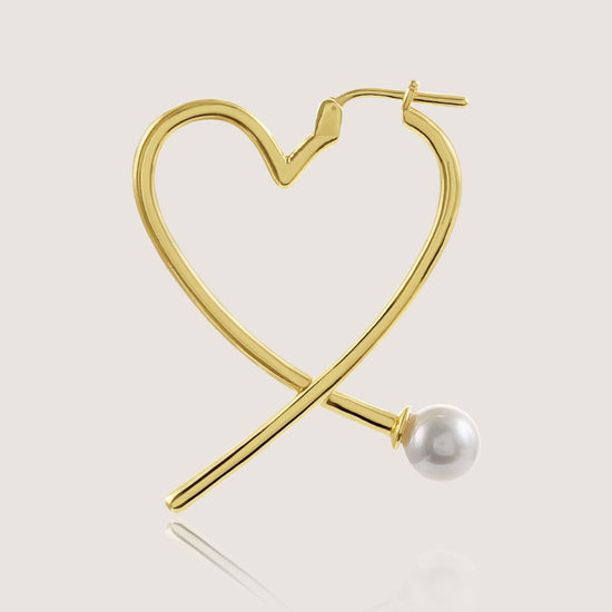 front-back heart earrings crafted in 925 sterling silver, available in gold and rhodium-plated finish, featuring a romantic heart-inspired design