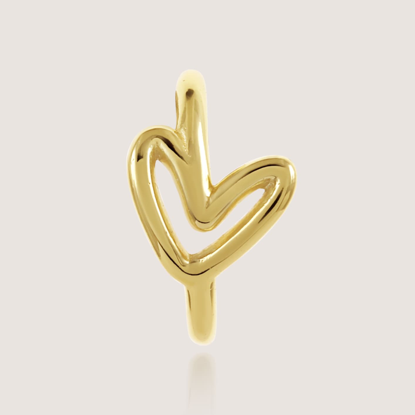 heart earcuffs crafted in 925 sterling silver, available in gold and rhodium-plated finish, featuring a romantic heart-inspired design