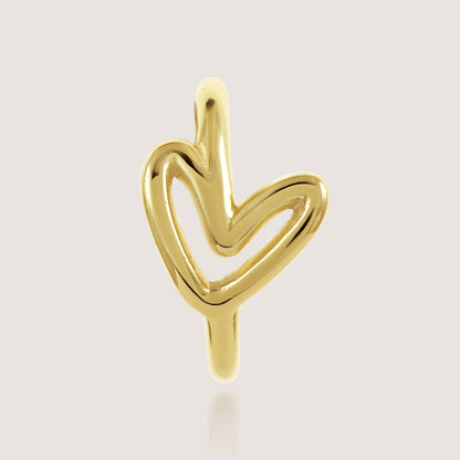 heart earcuffs crafted in 925 sterling silver, available in gold and rhodium-plated finish, featuring a romantic heart-inspired design