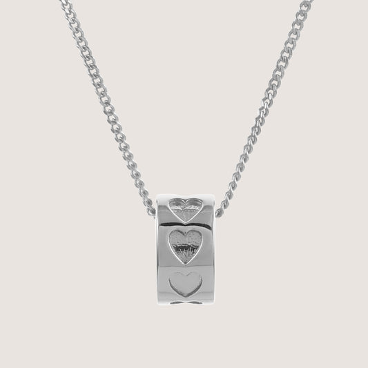 heart ring necklace crafted in 925 sterling silver, available in gold and rhodium-plated finish