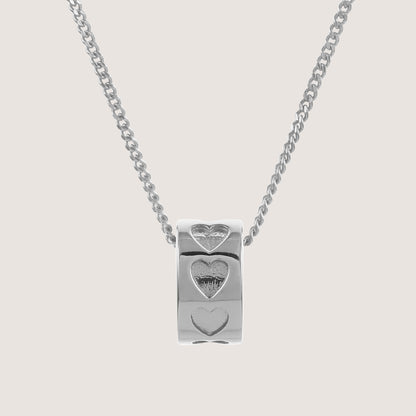 heart ring necklace crafted in 925 sterling silver, available in gold and rhodium-plated finish
