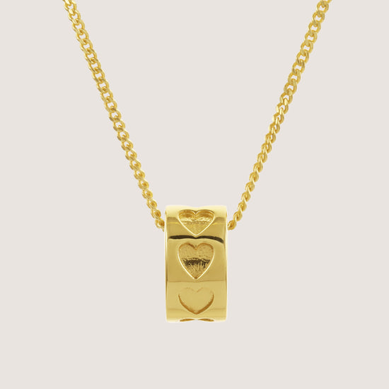 heart ring necklace crafted in 925 sterling silver, available in gold and rhodium-plated finish, featuring a romantic heart-inspired design