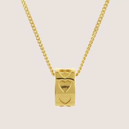 heart ring necklace crafted in 925 sterling silver, available in gold and rhodium-plated finish, featuring a romantic heart-inspired design