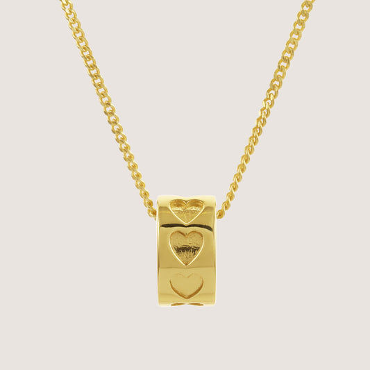 heart ring necklace crafted in 925 sterling silver, available in gold and rhodium-plated finish, featuring a romantic heart-inspired design