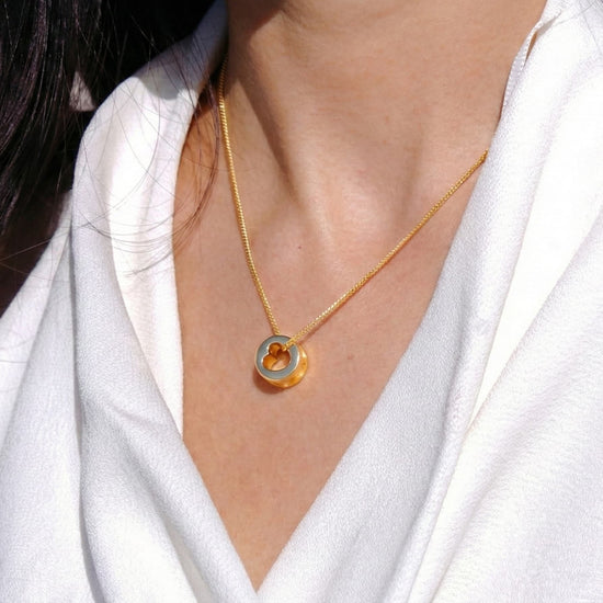 heart ring necklace crafted in 925 sterling silver, available in gold and rhodium-plated finish