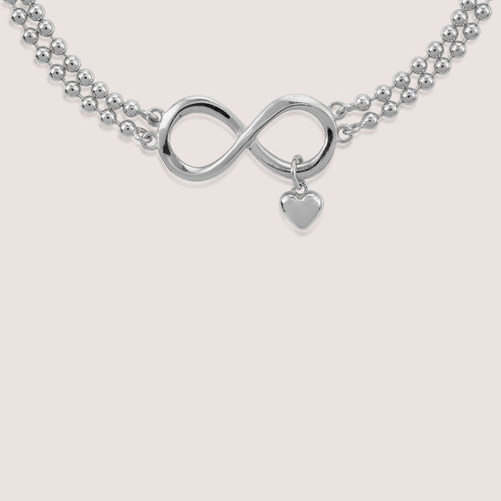 infinity bracelet crafted in 925 sterling silver, available in gold and rhodium-plated finish