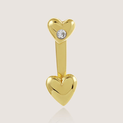 minimal heart earrings crafted in 925 sterling silver, available in gold and rhodium-plated finish, featuring a romantic heart-inspired design