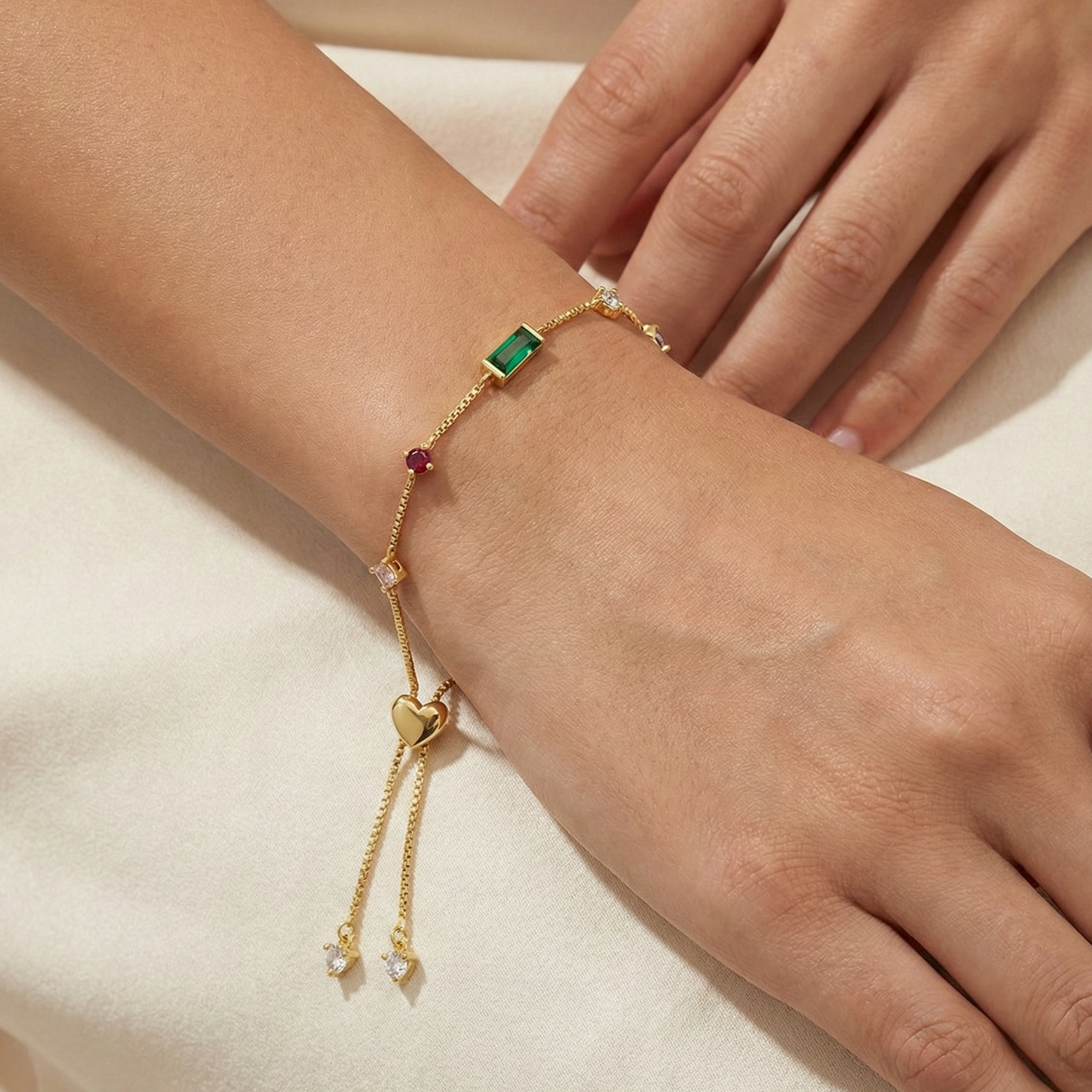 Multi-Colour Heart Bracelet