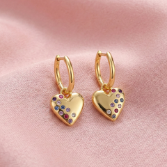 Multi-Colour Heart Earrings