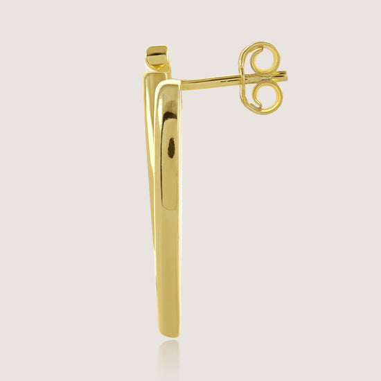 open heart earrings crafted in 925 sterling silver, available in gold and rhodium-plated finish, featuring a romantic heart-inspired design