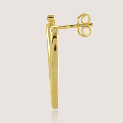 open heart earrings crafted in 925 sterling silver, available in gold and rhodium-plated finish, featuring a romantic heart-inspired design