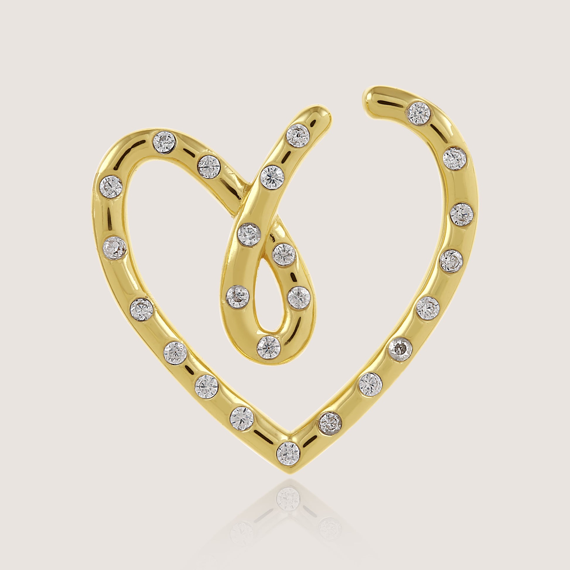 open heart earrings crafted in 925 sterling silver, available in gold and rhodium-plated finish, featuring a romantic heart-inspired design