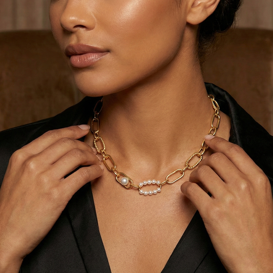 Mizuki Pearl Statement Choker Necklace