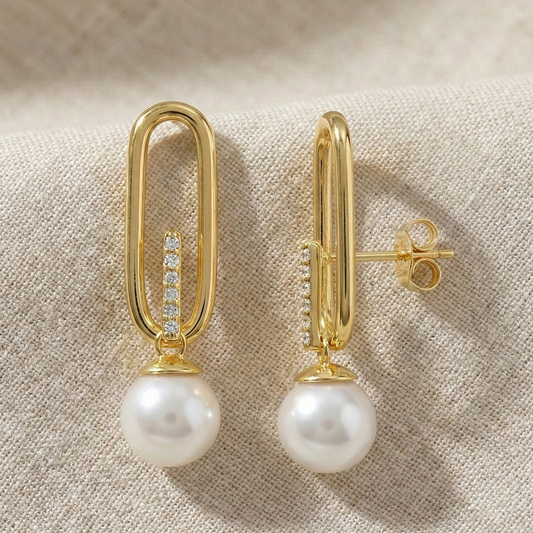 Mizuki Pearl Dangler Earrings