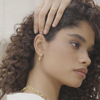Ukiyo Link Hoop Earrings