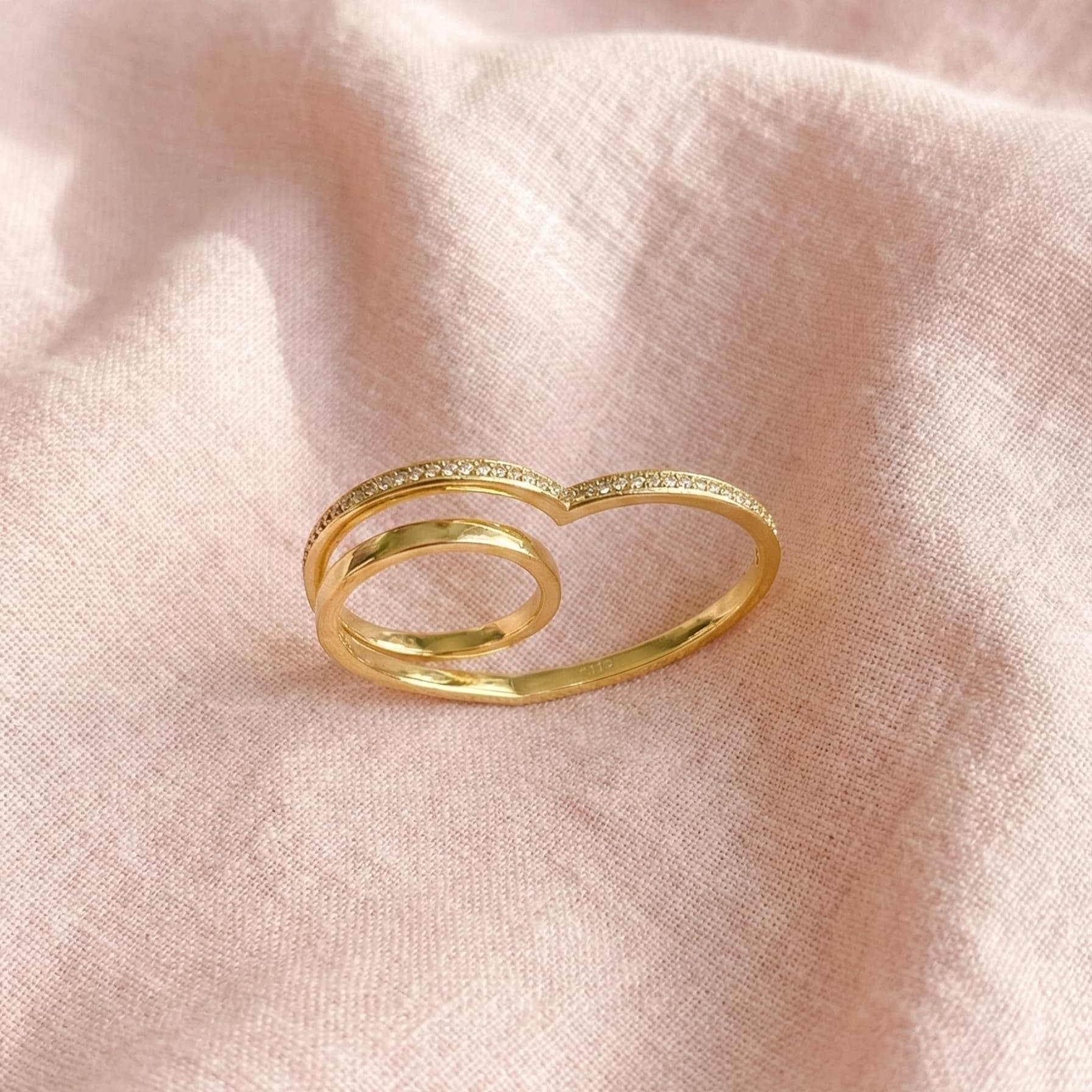 statement heart ring crafted in 925 sterling silver, available in gold and rhodium-plated finish