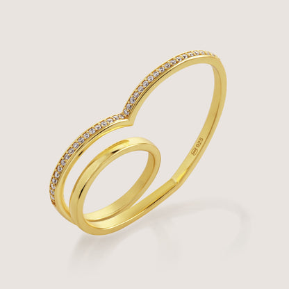 statement heart ring crafted in 925 sterling silver, available in gold and rhodium-plated finish