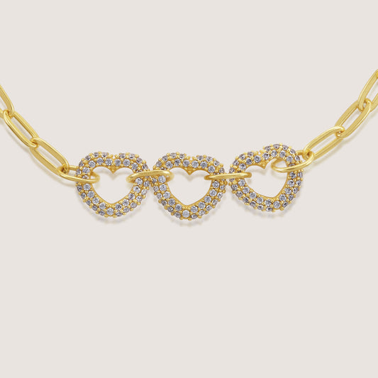 studded charm bracelet crafted in 925 sterling silver, available in gold and rhodium-plated finish