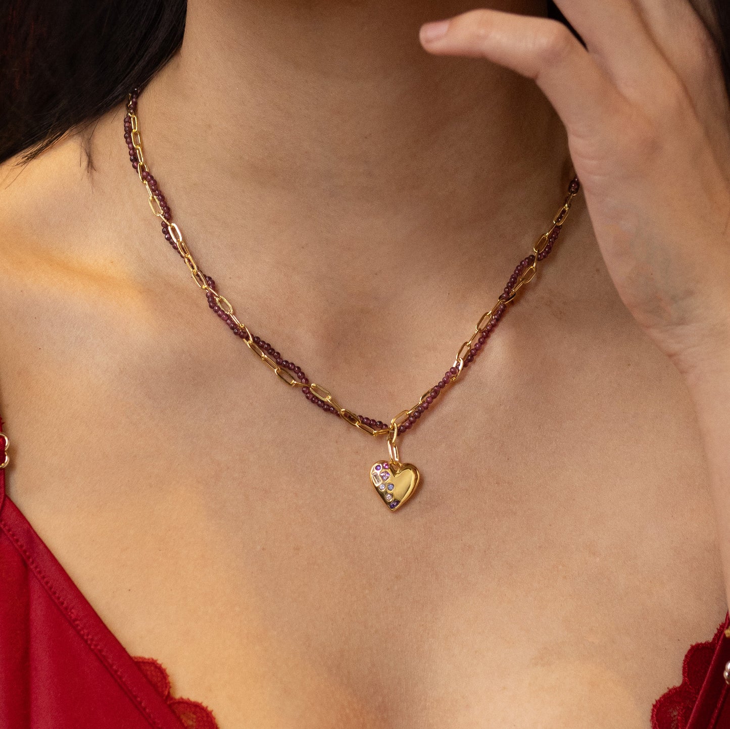 Multi-Colour Heart Necklace